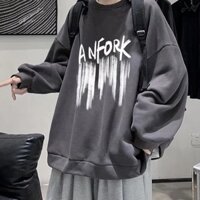 [Boy-ANN11] Áo Sweater Da Cá Phối Chữ ANFORK Vẩy Sơn Chất Vải Mềm Mịn Và Thoáng Mát