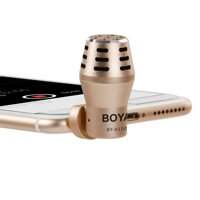 BOYA BY-A100 Mini Omni Directional Condenser Record Microphone For iPhone iPad Galaxy Smart Phones Tablets and Other Audio Device with 3.5mm Earphone Port(Gold) - intl