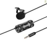 BOYA BY-M1 Pro II Universal Clip-on Microphone Omni-directional Condenser Lapel Mic 3.5mm TRRS Plug 6M Long Cable Plug-a   Came-6.5