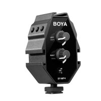 Boya By-Mp4 2-Channel Audio Adapter With Mono And Stereo Switch Dual Mic Mounting For Iphone 8 Canon Nikon_ Dslr Camera Camcorder