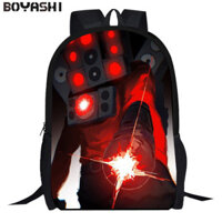 Boyashi 16 inch skibidi túi đi học nhà vệ sinh học sinh tiểu học Ba lô hoạt hình lớp 1-3