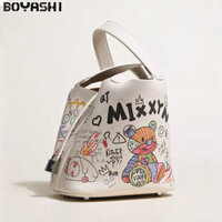 Boyashi FUMDDAISHU Túi xách nữ Trẻ em vui nhộn gấu giỏ rau Túi xô Túi Tote