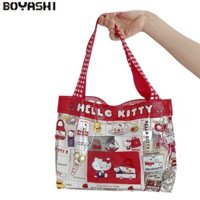 Boyshi Hello Kitty Túi xách PVC trong suốt Xu hướng đường phố P Túi Gel bơi di động dung tích lớn chống nước