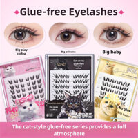 Bqi Cat Series Big Play Cà Phê Không Keo Lông Mi Giả Trắng Ánh Trăng Cổ Tích Tóc Nhỏ Wilat Người Mới Lười Phong Cách Truyện Tranh Lông Mi