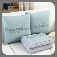 Br Đệm Du Lịch Gối Chăn 2 Trong 1 Da Chăn Di Động Có Thể Gập Lại Gối Sofa Chăn Ga Gối Trang Trí Nhà Cửa Điều Hòa Không Khí Chăn