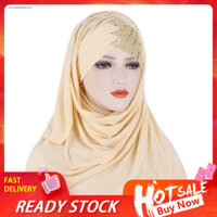[Br] Nữ Lụa Mềm Với Kim Sa Lấp Lánh Hijab Headwrap Khăn Trùm Đầu Turban Mũ Mũ Mũ Mũ Mũ nón