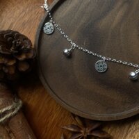 BRA TRIPLE COIN AND TRIPLE BELL - Lắc tay bạc 925 hình đồng ti.ền phối chuông nhỏ Wyn SIlver