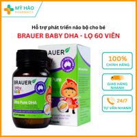 BRAUER BABY DHA Dầu Cá Tinh Khiết - Bổ Sung DHA, Hỗ Trợ Phát Triển Não Bộ Cho Bé (Lọ 60 Viên)
