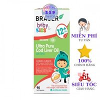 Brauer Baby & Kids Ultra Pure Cod Liver Oil with DHA cho bé trên 1 tuổi (90 viên)