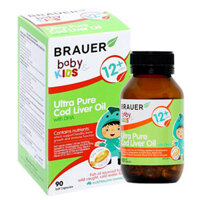 Brauer Baby & Kids Ultra Pure Cod Liver Oil With DHA, hỗ trợ hệ xương