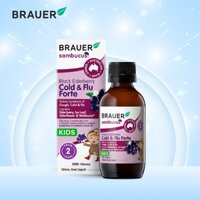 BRAUER BLACK ELDERBERRY COLD & FLU FORTE–Giảm các triệu chứng cảm cúm, cảm lạnh(100ML)