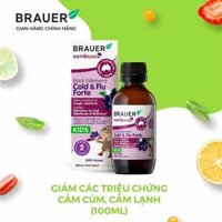 BRAUER BLACK ELDERBERRY COLD & FLU FORTE–Giảm các triệu chứng cảm cúm, cảm lạnh(100ML) tích hợp đề kháng cho bé từ 2y