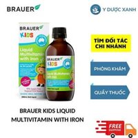 BRAUER KIDS LIQUID MULTIVITAMIN WITH IRON, 200ml, Siro bổ sung sắt, tạo máu cho trẻ từ 1 tuổi của Úc