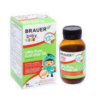 Brauer Ultra Pure Cod Liver Oil With DHA giúp phát triển xương cho bé chai 90 viên