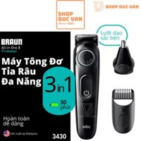 Braun All-In-One Style Kit Series 3 3430, 3-in-1 Trimmer for Men with Beard Trimmer, Ear & Nose Trimmer, Hair Clippers & More, Ultra-Sharp Blade, 20 Length Settings and Washable