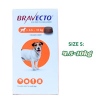 BRAVECTO VIÊN NHAI DIỆT VE, XÀ MÂU, GHẺ CHO CHÓ SIZE M (4.5-10KG)