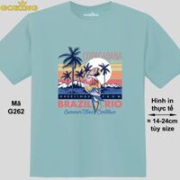 BRAZIL, mã G262. Áo thun in đẹp cho nam nữ, cặp đôi, gia đình. Áo phông Goking hàng hiệu cao cấp - Biển, 100 cotton - 10