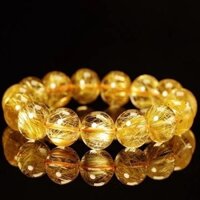 Brazil Tự Nhiên Tóc Vàng Pha Lê Vòng Tay Nam Tóc Vàng Pha Lê Citrine Vòng Tay Nữ Vàng Titan Pha Lê Vòng Tay May Mắn20250320