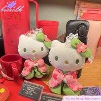 Breaolik15 Sang Trọng Hello Kitty Pendent, Móc Khóa Mèo Con Mềm Matcha Kimono, Phụ Kiện Túi Kawaii Sanrio Túi Nhồi Bông Mặt Dây Chuyền Quà Tặng