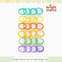 [Bright Starts] Đồ chơi xe đẩy trẻ em - Bộ 24 chiếc xe nôi trẻ em - BPA - BPA không có vòng nhẫn nhiều màu sắc cho trẻ em từ 0 tháng tuổi