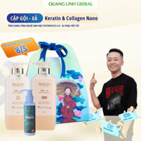 [BRILHA] Dầu Gội - Dầu Xả Keratin & Collagen Nano ,Dưỡng tóc chắc khoẻ, suôn mượt,giảm gãy rụng BY Quang Linh 500ml/chai