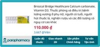 Briozcal Bridge Healthcare 3 vỉ x 10 viên – Điều trị loãng xương phụ nữ