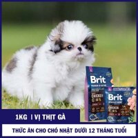[BRIT VỊ GÀ TƯƠI 1KG - 3KG] Thức Ăn Cho Chó Phốc Huơu Con Dưới 12 Tháng Tuổi