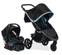 Britax B-Free Travel System with B-Safe Ultra Infant Car Seat | All Terrain Tires + Adjustable Handlebar + Extra Storage with Front Access + One Ha...
