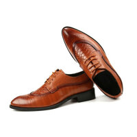 British bullock carved shoes mens formal shoes Patent leather business dress shoes - Brown - 48