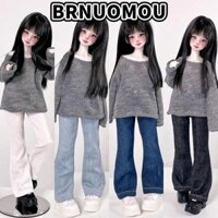 Brnumou Búp Bê Áo Len Thanh Lịch, Phụ Kiện DIY Áo Thanh Lịch Quần, Mặc Thường Ngày Quần Jean Mini Dễ Thương Cho Búp Bê 1 / 4 BJD 45cm