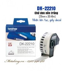 Brother DK-22210, 29mm X 30.48m, Nhãn Liên Tục, Giấy Decal