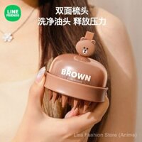 Brown Bear dụng cụ thần kỳ Massage Da Đầu Lược gội đầu massage Lược gội đầu làm sạch bàn chải gội đầu Silicone