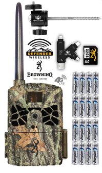 Browning Defender 4G LTE Cellular Trail Camera with Batteries, SD Card, Card Reader, and Mount (AT&T)