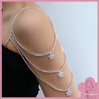 Brroa Nhiều Lớp Kim Cương Giả Hoa Cánh Tay Dây Đeo Vai Pha Lê Lấp Lánh Dây Đeo Áo Ngực Có Thể Điều Chỉnh Vai Trang Sức Cho Nữ