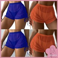 Brroa Nữ Cao Cấp Eo Bikini Đáy Màu Bơi Đáy Dây Rút Quần Short Bơi