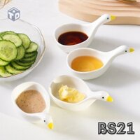 BS21: Bát Đựng Nước Chấm Hình Chú Vịt Bằng Gốm Sứ - Ko Bao Bể VC (T240) - (Cái)