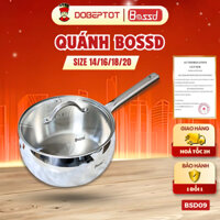 [BSD09]Quánh Bossd inox304 Bếp Từ size 14/16/18/20cm Có Nắp Kính Đáy 3 Lớp Nấu Cháo Quấy Bột Nấu Xốt