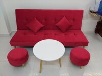 BSF- Bộ sofa bed sofa giường màu đỏ nhung