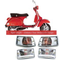 BSK Turn Signal Light Blinker Indicator Light E-Mark for Vespa PX 125 150 200 LML Star VSX VNX Stella V8311 V8029 (1 set of 4)