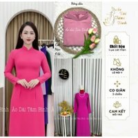 [BST 18]  SET Áo Dài Nữ Truyền Thống Trơn Cổ 3 Phân Tay Dài Vải 4 Tà Lụa Cát Hàn