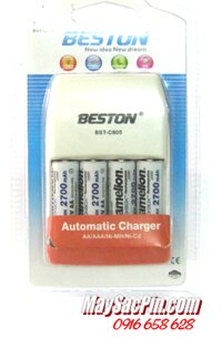 BST-C805, Bộ sạc pin AA  Beston BST-C805 kèm 4 pin sạc Camelion AA2700mAh Lockbox / Bảo hành 1 năm