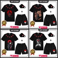 BST Combo Áo thun Sasuke Naruto Itachi + quấn Short + KT Uchiha độc đẹp giá rẻ