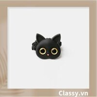 BST Kẹp Classy tóc càng cua và dây cột tóc đen trắng họa tiết chú gấu mèo siêu dễ thương hot trend PK719 - PK719-DEN2