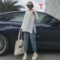 bst Quần bagy rách+áo xuông xẻ Tr&Đ siêu đẹp