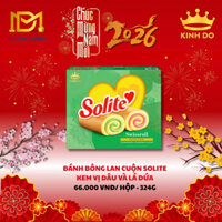 BST TẾT 2026 - BÁNH BÔNG LAN CUỘN SOLITE KEM VỊ DÂU VÀ LÁ DỨA 324G/HỘP