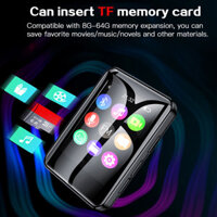 Bt 5.0 Máy nghe nhạc MP3 Toàn màn hình Máy nghe nhạc Walkman Đọc sách điện tử Máy nghe nhạc MP4 có tai nghe và kẹp lưng Tích hợp Bộ nhớ 4G Hỗ trợ thẻ mở rộng TF lên đến 64GB