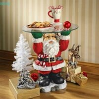 [Bt] Tượng ông già Noel bằng nhựa giữ khay đựng đồ ăn nhẹ Tượng Giáng sinh có hộp đựng bánh tráng miệng Đĩa trái cây cho bữa tiệc Giáng sinh [AS]