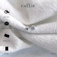 BT101 - Bông tai bạc Callie Silver 1 viên đá 3li