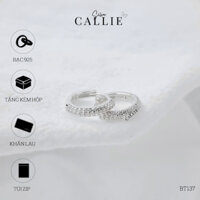 BT137 - Bông tai bạc Callie Silver 2 hàng đá nhỏ