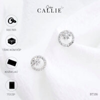 BT156 - Bông tai bạc Callie Silver vòng tròn đính đá